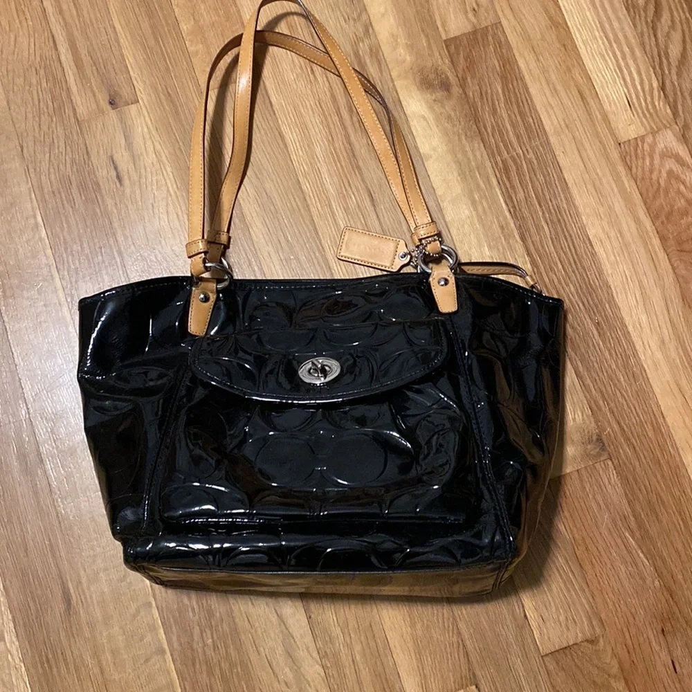 Preloved Coach Embossed Patent Leather Madison Tote - Picture 10 of 13
